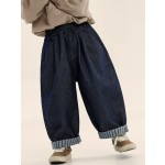 Baby Pants Manufacturer - Denim Patchwork Cuffed