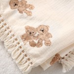 Baby Blanket Supplier - Tassel Muslin Embroidery