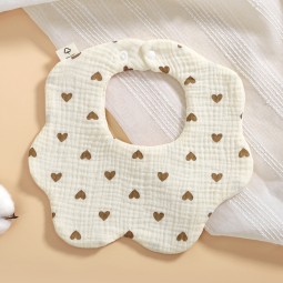 Cotton Baby Bibs Supplier - Button Closure Soft Cute