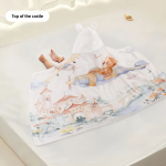 Children's Poncho Manufacturer - Printed Coral Velvet Rabbit Ear