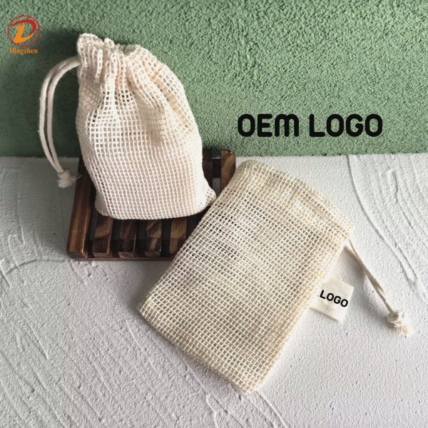 Mesh Bag Manufacturer - Custom Logo Organic Cotton Drawstring