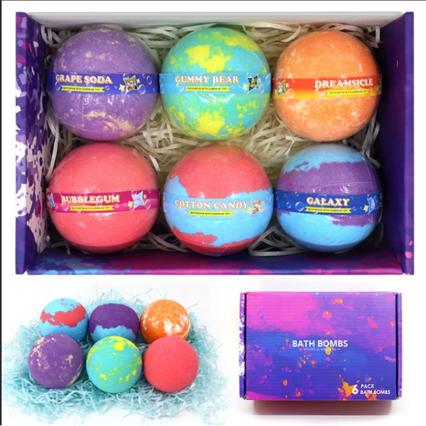 Bath Bombs Supplier - 6Pack with Toy Kids Gift