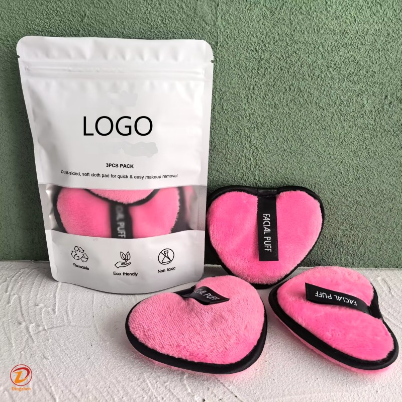 Heart Makeup Remover Pad Factory - Custom Logo Flannel Puff