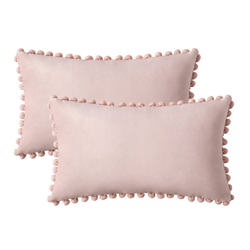 Throw Pillow Covers Supplier - Velvet Pompom Decorative Square