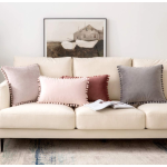 Throw Pillow Covers Supplier - Velvet Pompom Decorative Square