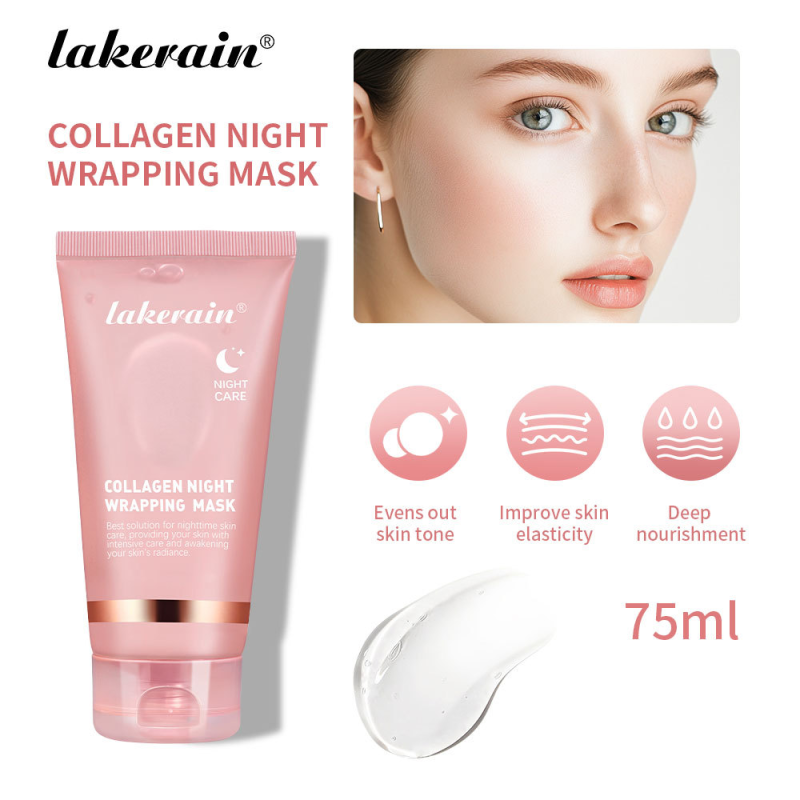 Lakerain Peel-Off Collagen Night Cream Mask Cross-Border Facial Moisturizing Aloe Glycerin Green Tea Pore Cleaner Face Body Care