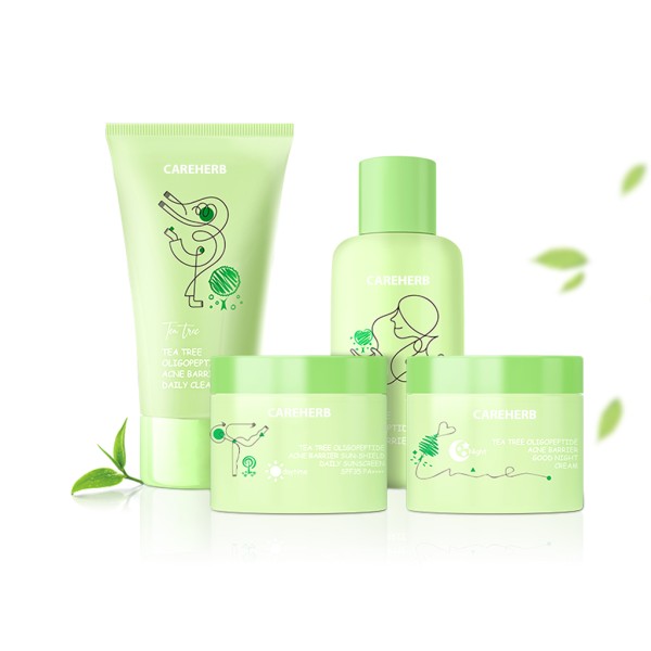 OEM ODM Private Label Women's Skin Care Set Tea Tree Oil Control and Shrink Pores Acne Barrier Facial Oil for Face Use