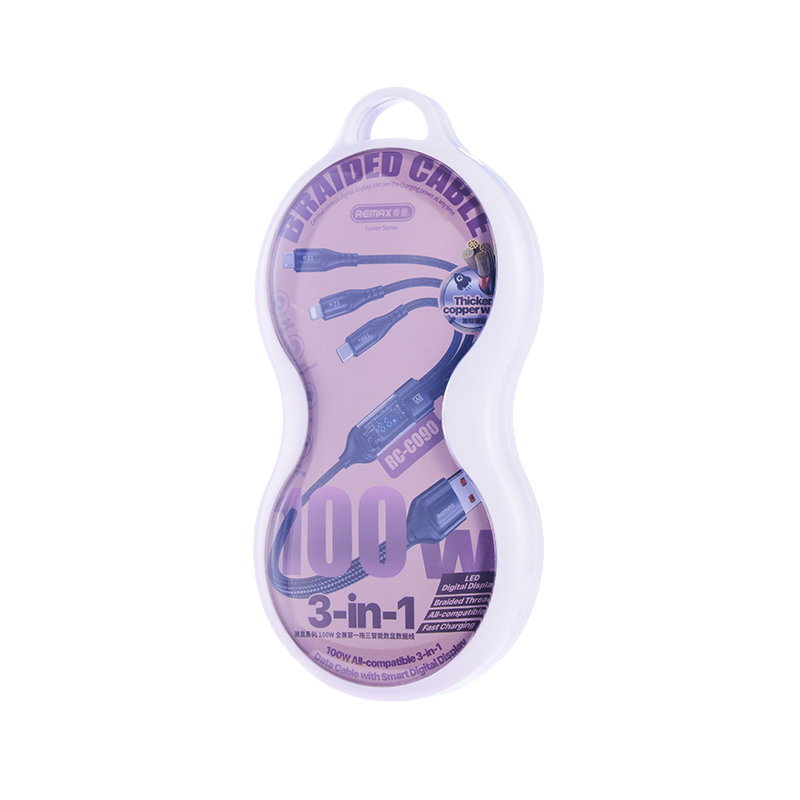 Data Cable Factory - 100W 3-in-1 Smart OEM Cable