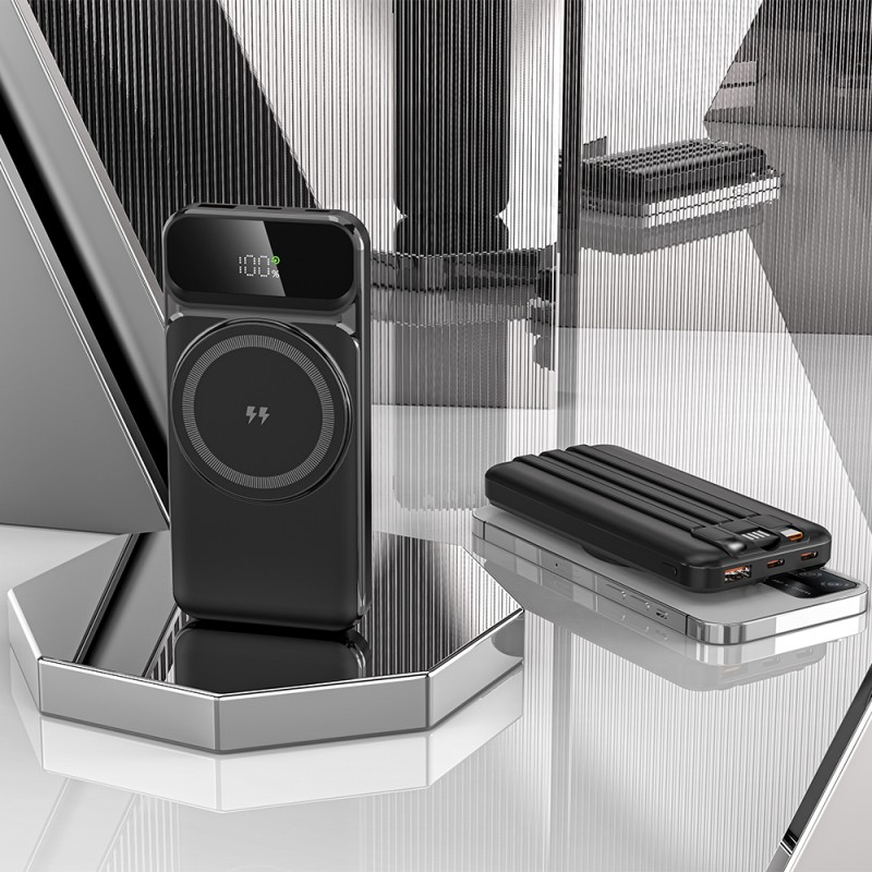 Power Bank Factory - Bulk PD22.5W Magnetic Wireless Built-in Cable