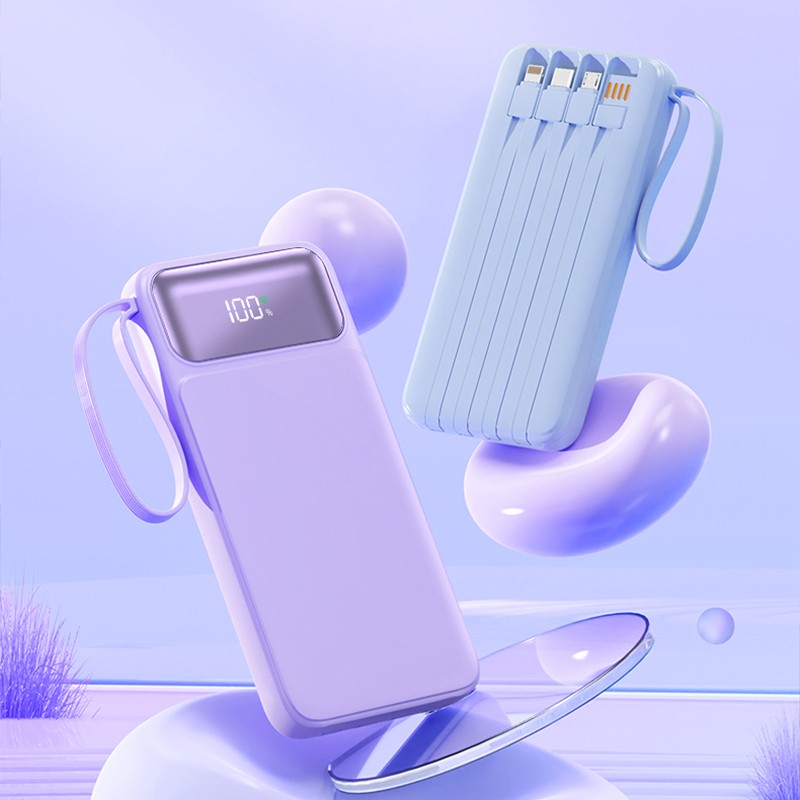 Power Bank Factory - Bulk 10000mAh Built-in 4 Cables Lanyard