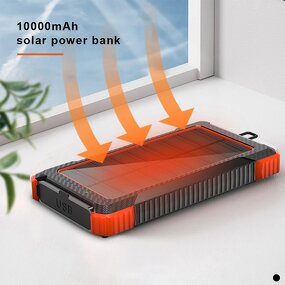 Power Bank Supplier - Custom 10000mAh Solar Waterproof LED Torch