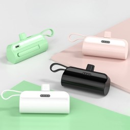 Power Bank Factory - Bulk 5000mAh Capsule Built-in Cable