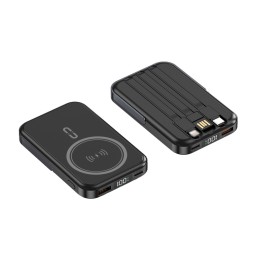 Power Bank Supplier - Custom 5000mAh Magnetic Wireless Built-in Cable