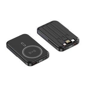 Power Bank Supplier - Custom 5000mAh Magnetic Wireless Built-in Cable