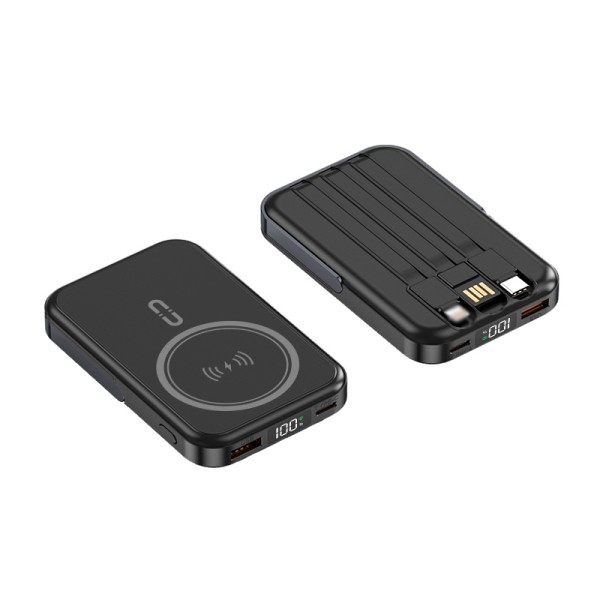 Power Bank Supplier - Custom 5000mAh Magnetic Wireless Built-in Cable