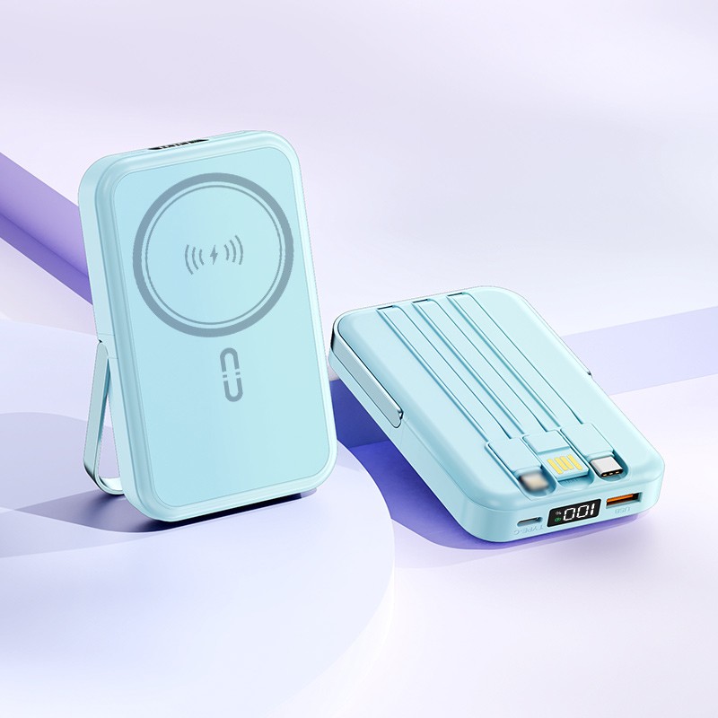Power Bank Manufacturer - OEM 10000mAh Built-in Cables Magnetic Wireless