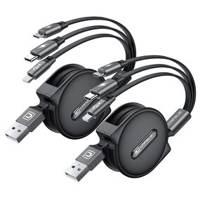 USB Cable Manufacturer - 3 in 1 Retractable Type C OEM