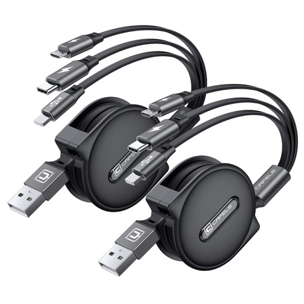 USB Cable Manufacturer - 3 in 1 Retractable Type C OEM