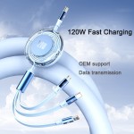 USB Cable Manufacturer - 120W 3 in 1 Retractable OEM