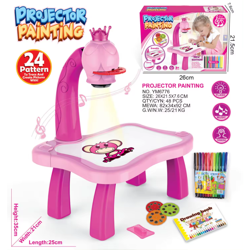 Drawing Table Supplier - OEM Children Art Projection Learning Desk