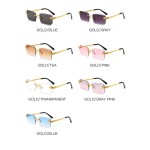 Rimless Sunglasses Factory - OEM Custom Logo Vintage Square Sun Glasses