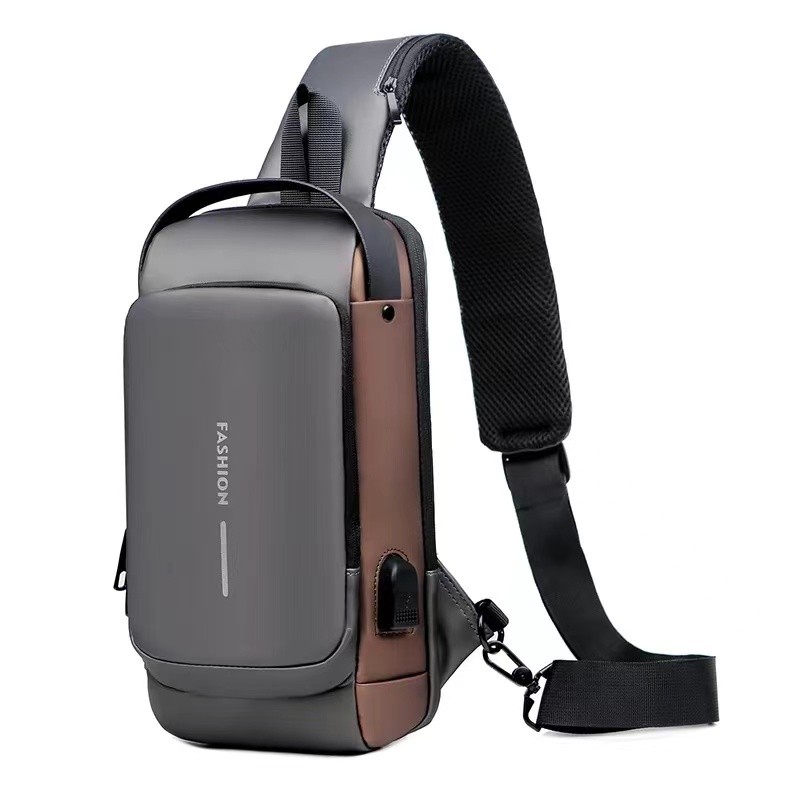 Chest Bag Supplier - OEM Custom Waterproof Anti Theft USB Sling Bag
