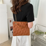 Women Tote Bag Supplier - OEM Custom Lattice PU Leather Crossbody Bag