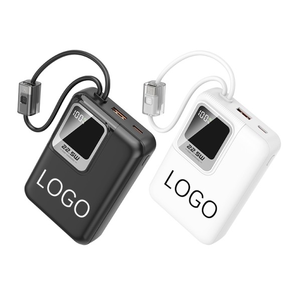 Power Bank Manufacturer - OEM Custom Logo PD22.5W Built-in Cable