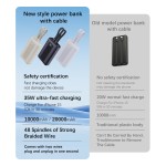 Power Bank Supplier - OEM 2-in-1 Built-in Cable PD22.5W Charger