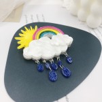 Brooch Manufacturer - Acrylic Rainbow Cloud OEM Custom