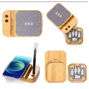 Wireless Charger Supplier - OEM Bamboo Multi Function 15W