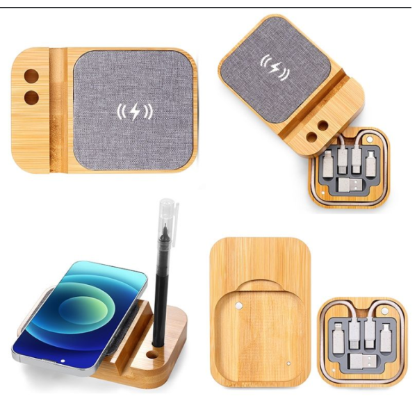 Wireless Charger Supplier - OEM Bamboo Multi Function 15W