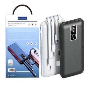 Power Bank Supplier - OEM 10000mAh Built-in Cable 4 Output