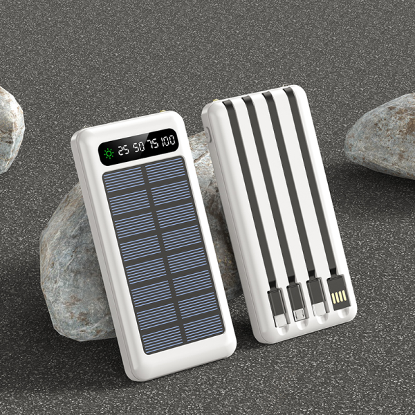 Solar Power Bank Manufacturer - OEM 10000mAh Built-in Cables All Phone