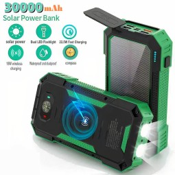 Solar Power Bank Factory - 30000mAh IP65 Waterproof SOS