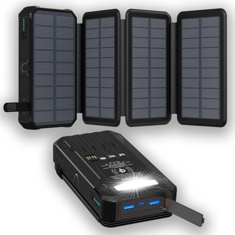 Solar Power Bank Manufacturer - 20000mAh Foldable Waterproof