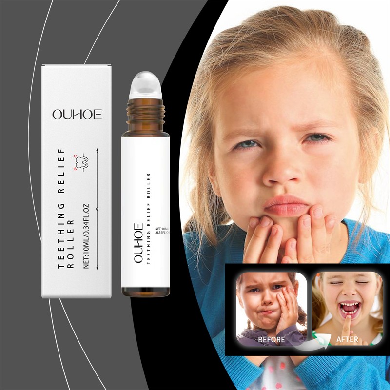 OUHOE 10ml Teething Relief Roller Teeth Discomfort Soothing Moisturizing Refreshing Teeth Care Roller