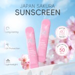 Sakura 5g成人防水保湿面霜女性防紫外线SPF 50 PA+++亮白护肤防晒霜