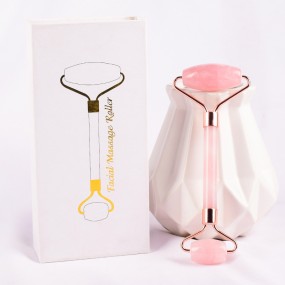 Honey Phoebe 2 in 1 White Jade Roller Lifting Firming Jade Facial Massage Roller Face Quartz Roller Custom logo