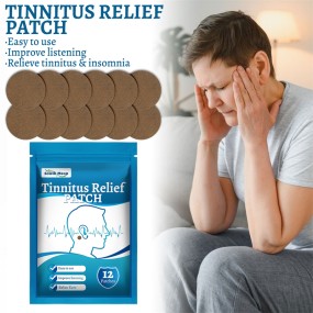 南月12pcs耳鸣缓解贴片耳紧痛听力损失嗡嗡声心烦意乱精神崩溃失眠缓解贴片
