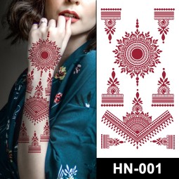 hn500纹身设计在商店转移纸勃艮第性感性感蕾丝手臂手指纹身贴纸
