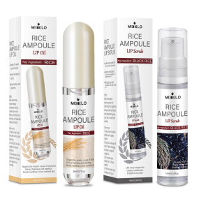 Moisturizing Liquid Lip Essence with Exfoliating Black Rice Ampoule Lip Scrub Soft Cream Rice Lip Oil