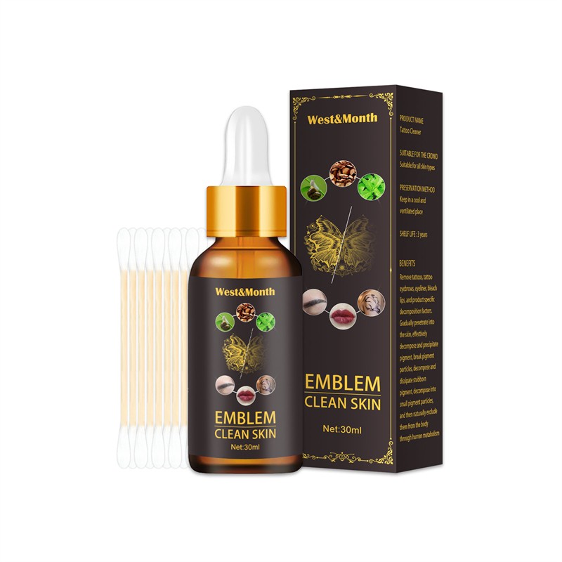 West Month 30ml Tattoo Remover Liquid Painless Eyebrows Body Tattoo Removing Fluid Eyebrow Embroidery Cleaning Agent