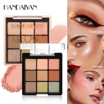 HANDAIYAN Glow Go堆栈3合1眼影高光盘腮红哑光闪光多功能彩妆盘化妆盒
