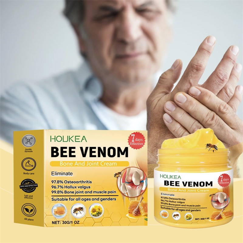 HOUKEA 30g Bee Venom Bone Joint Cream Moisturizing Nourishing Soothing Swelling Reducing Muscle Joint Pain Relief Cream