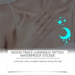 Zephoco 2pcs独特的蓝光夜光效果令人惊叹的化妆隐藏身体月亮痕迹发光纹身防水贴纸