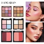 HANDAIYAN Glow Go堆栈3合1眼影高光盘腮红哑光闪光多功能彩妆盘化妆盒