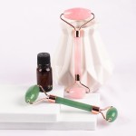 蜂蜜菲比2合1白玉滚轮提紧玉石面部按摩滚轮面部石英滚轮定制标志