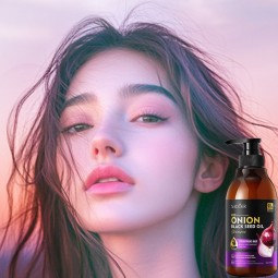 Sadoer 500ml清洁软化光滑粗糙改善分叉减少洋葱黑籽油丰盈头发洗发水