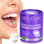 SEFUDUN薄荷味紫色亮牙粉牙齿牙龈坚固黄牙口臭除牙垢牙膏